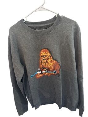 Coach Men's Gray Star Wars Crewneck Sweatshirt with Chewbacca Graphic